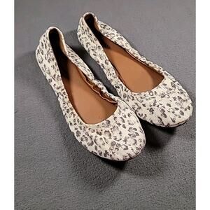 Lucky Brand Emmie Snow Leopard Print Ballet Flats Women’s 9M – Comfy & Chic